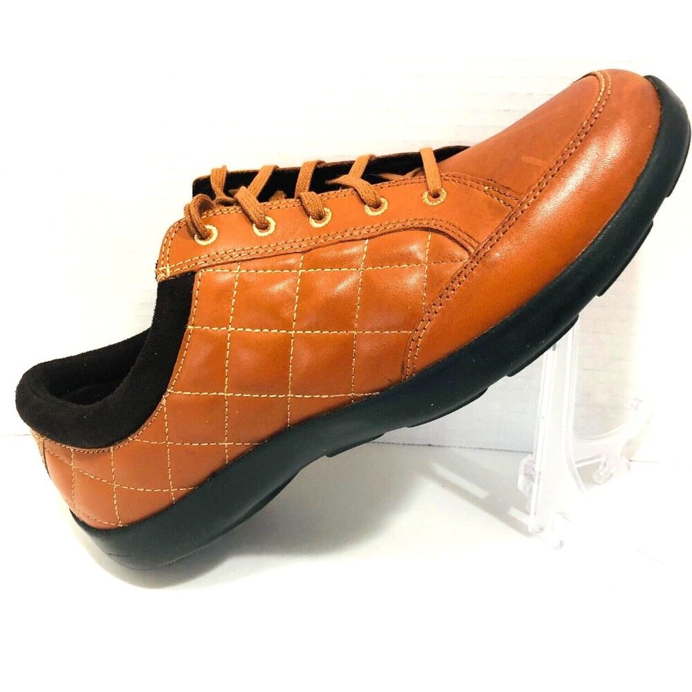 Anodyne Shoes Womens 9M‎ Leather Sneakers Red Brwn Quilted NO 75 Diabetic Bunion